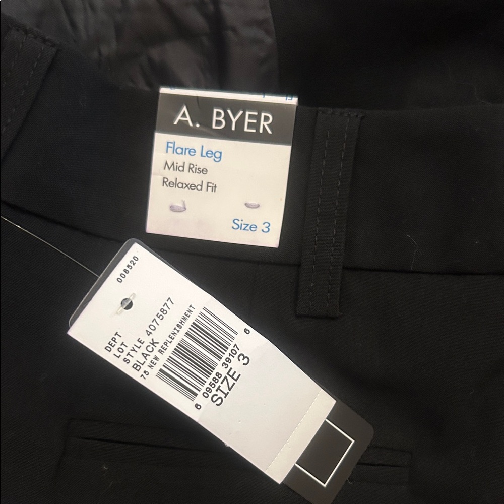 A. Byer Women's Classic Black Boot Cut Pants - Picture 2 of 3
